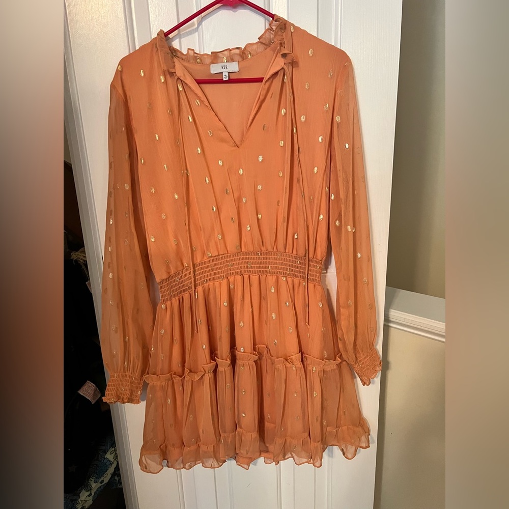 Boutique dress with gold accents